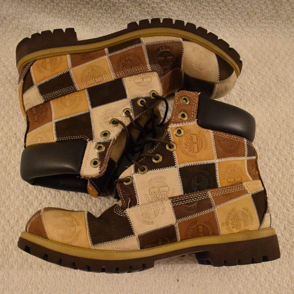 Timberland Brown Patchwork Style Leather Boots Si… - image 6